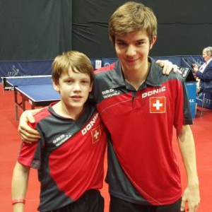 Barish et Dorian en quart de finale double U15 à l'Open de Hongrie en 2015